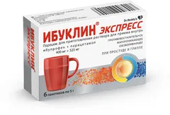 ИБУКЛИН ЭКСПРЕСС пор. д/приг. р-ра (саше) 400мг+325мг 5г х6 Индия Dr.Reddy"s Lab