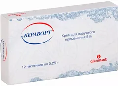 КЕРАВОРТ крем 5% 0,25 х12 Индия Glenmark