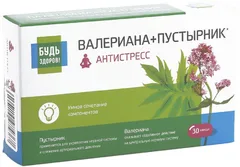 КОМПЛЕКС ЭКСТРАКТОВ ВАЛЕРИАНЫ И ПУСТЫРНИКА капс 395мг х30 Россия Внешторгфарма