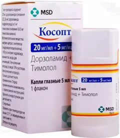 КОСОПТ капли глазные 20мг/мл+5мг/мл 5мл Merck Sharp & Dohme