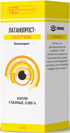 ЛАТАНОПРОСТ-ОПТИК капли глазные (фл) 0,005% 2,5мл Россия Лекко