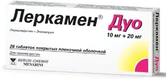 ЛЕРКАМЕН ДУО таб п/о 10мг+10мг х28 Италия Recordati Industria Chimica & Farmaceutica