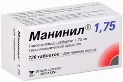 МАНИНИЛ таб 1,75мг х120 Berlin Chemie/Menarini