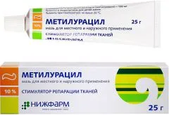МЕТИЛУРАЦИЛ мазь 10% 25г Россия Биосинтез
