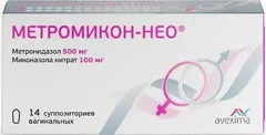 МЕТРОМИКОН НЕО супп. ваг. 500мг+100мг х14 Россия Авексима Сибирь