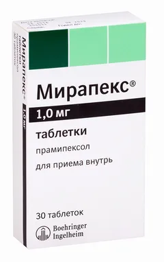 МИРАПЕКС таб 0,25мг х30 Германия Boehringer Ingelheim