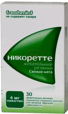 НИКОРЕТТЕ МОРОЗНАЯ МЯТА жеват. рез. 2мг х30 McNeil Manufacturing