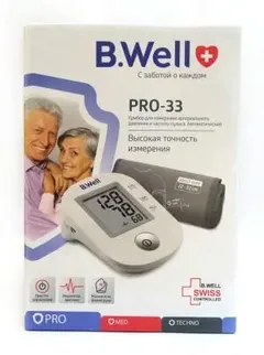 ТОНОМЕТР PRO 33 ЦИФРОВОЙ АВТОМАТ без адаптера B.Well Swiss AG