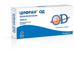 ЦИФРАН ОД таб п/о ретард 1000мг х10 Индия Sun Pharmaceutical